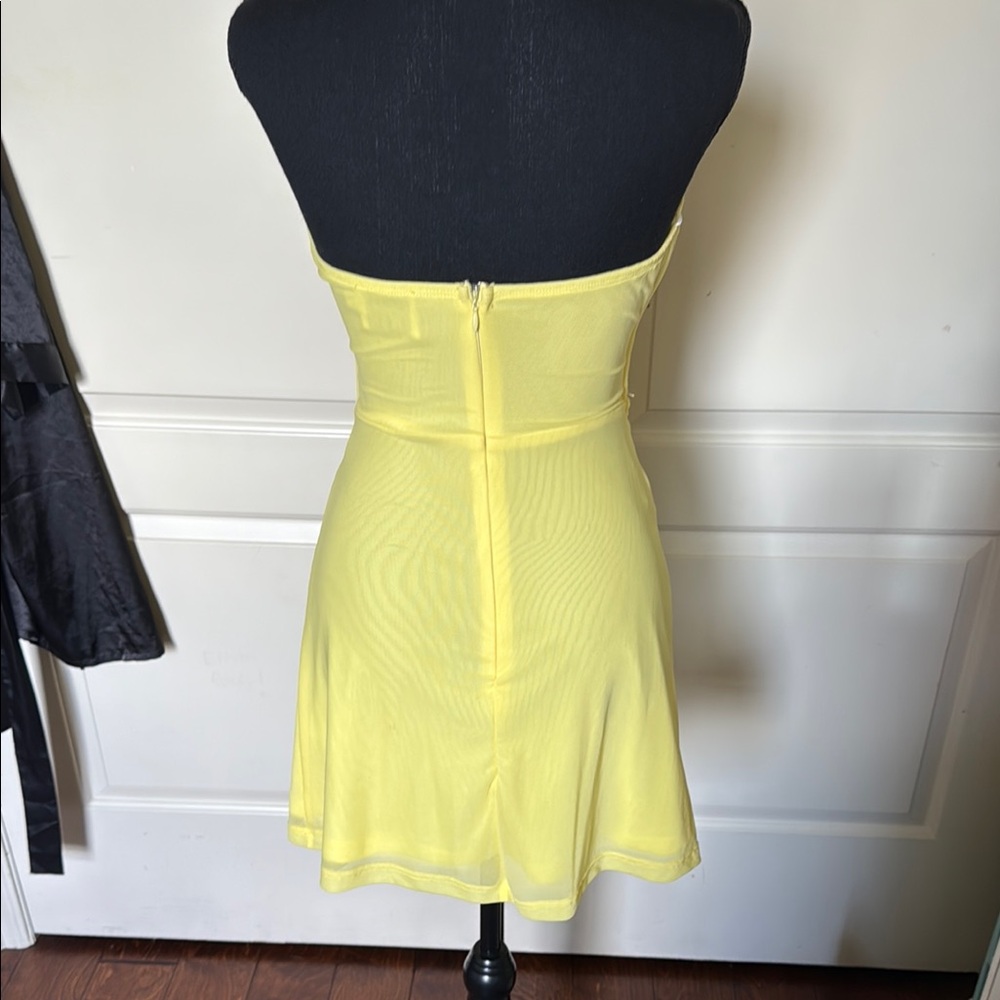 Hello Molly Yellow Strapless Cut-Out Bodycon Dress - Picture 3 of 3